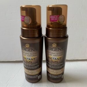 Jergens Natural Glow Instant Sun Sunless Tanning Mousse, Light Bronze 2 Bottles